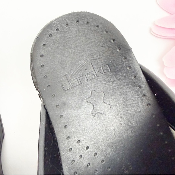 Dansko Ingrid Oiled Leather Clogs Slingback Adjustable Black - Picture 13 of 16